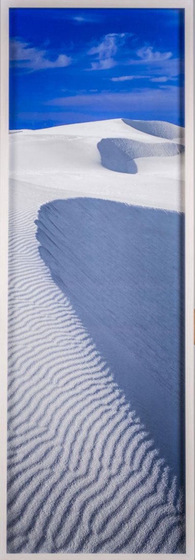 Peter Lik (American/Australian, b. 1959): Nirvana (Location: White Sands National Monument, New Mexico) Cibachrome color print mounted on plexiglass. Edition 87/450. Certificate of authenticity attached to the verso. Size 41 X 14 inches. Fram