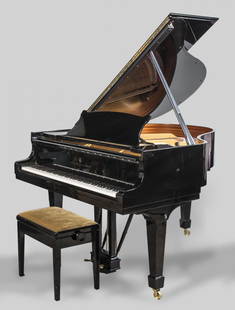 Steinway Piano: Model S, City Grand, serial number 500793, 1988, black ebony case. Length 5 feet 1 inch, width 57 3/4 inches. Notice to bidders: Condition reports and additional photographs are provided by request as