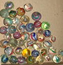 65: Small box of old marbles