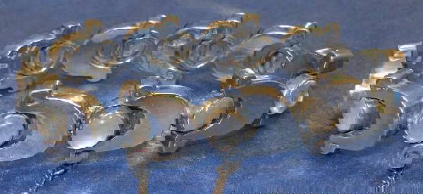 Vintage 50's Heavy Sterling Bracelet Taxco Signe: Solid sterling horse shoe links with moonstone cabachons. Early eagle assay mark, Taxco, partial markers mark.