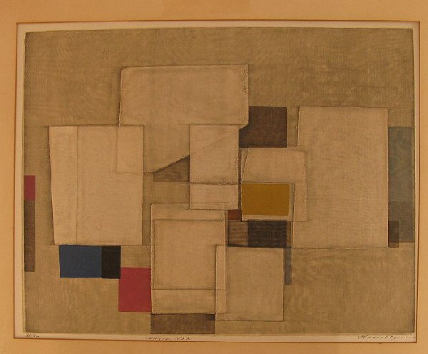 Abstract composition: Norio Azuma (b. 1928) American Norio Azuma lower right. Seriograph in colors 13 x 18 in. Unframed.