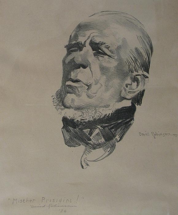 Misther Robinson 26' (sic): David Robinson (1886- ) Robinson lower left. Lithograph 15 x 11 in. Framed.