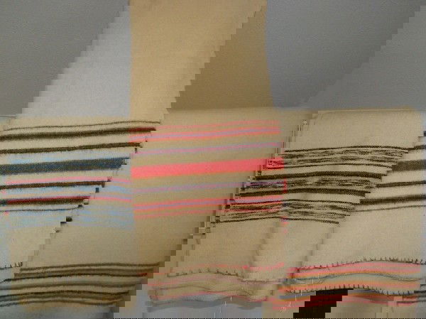 3 wool blankets: 1 labeled Lucy M. Green 82 x 50