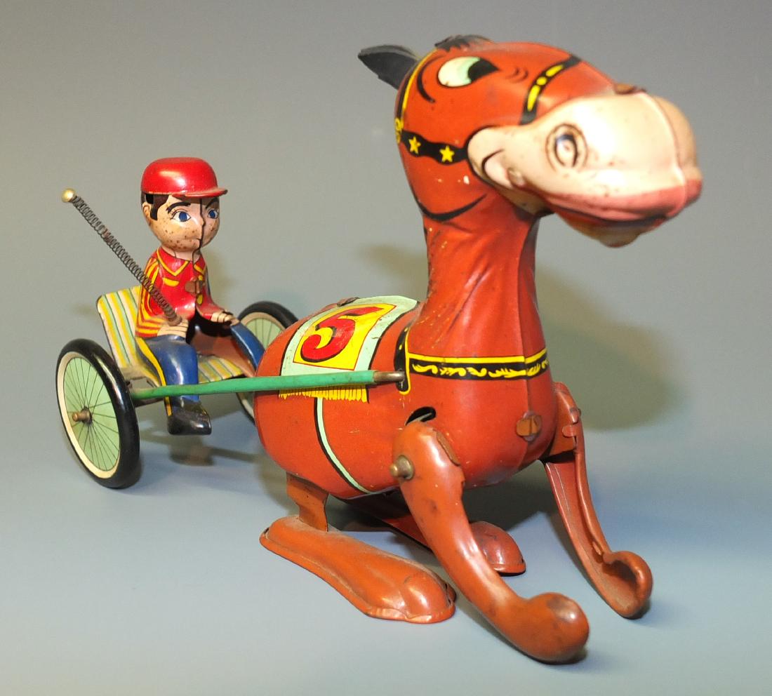 MIKUNI JAPAN HARNESS HORSE RACER TIN WINDUP (1 of 3)