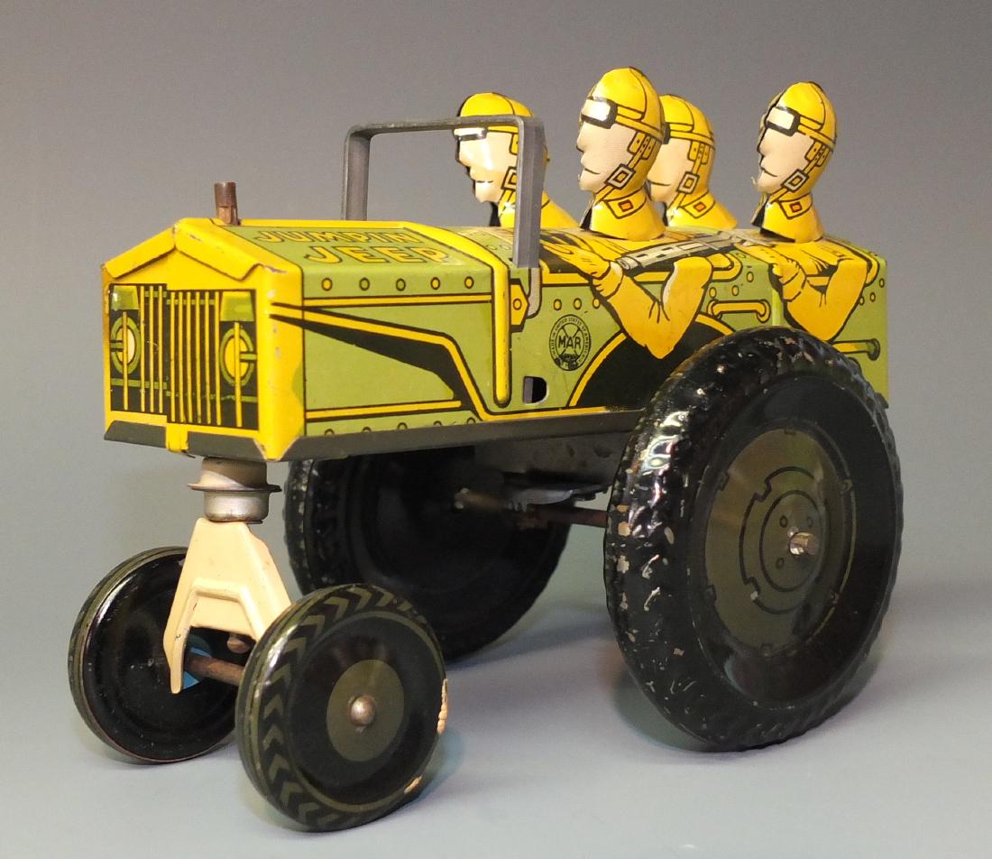 MARX JUMPING JEEP TIN WINDUP ARMY CAR (1 of 7)