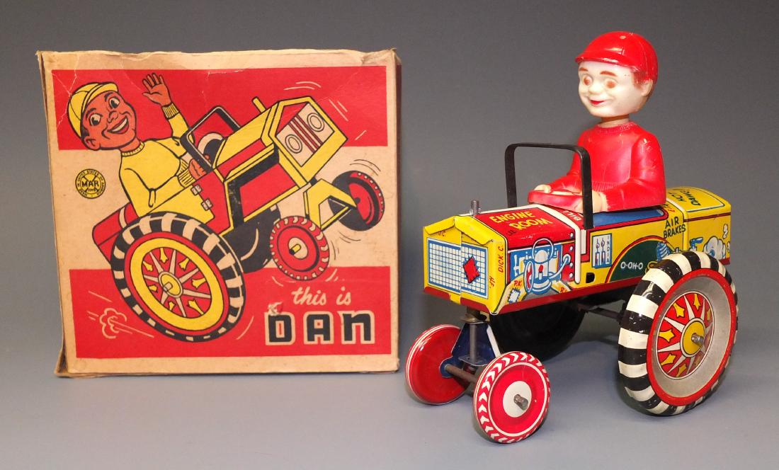 MARX DAN TIN WINDUP DIPSY CAR & BOX (1 of 11)