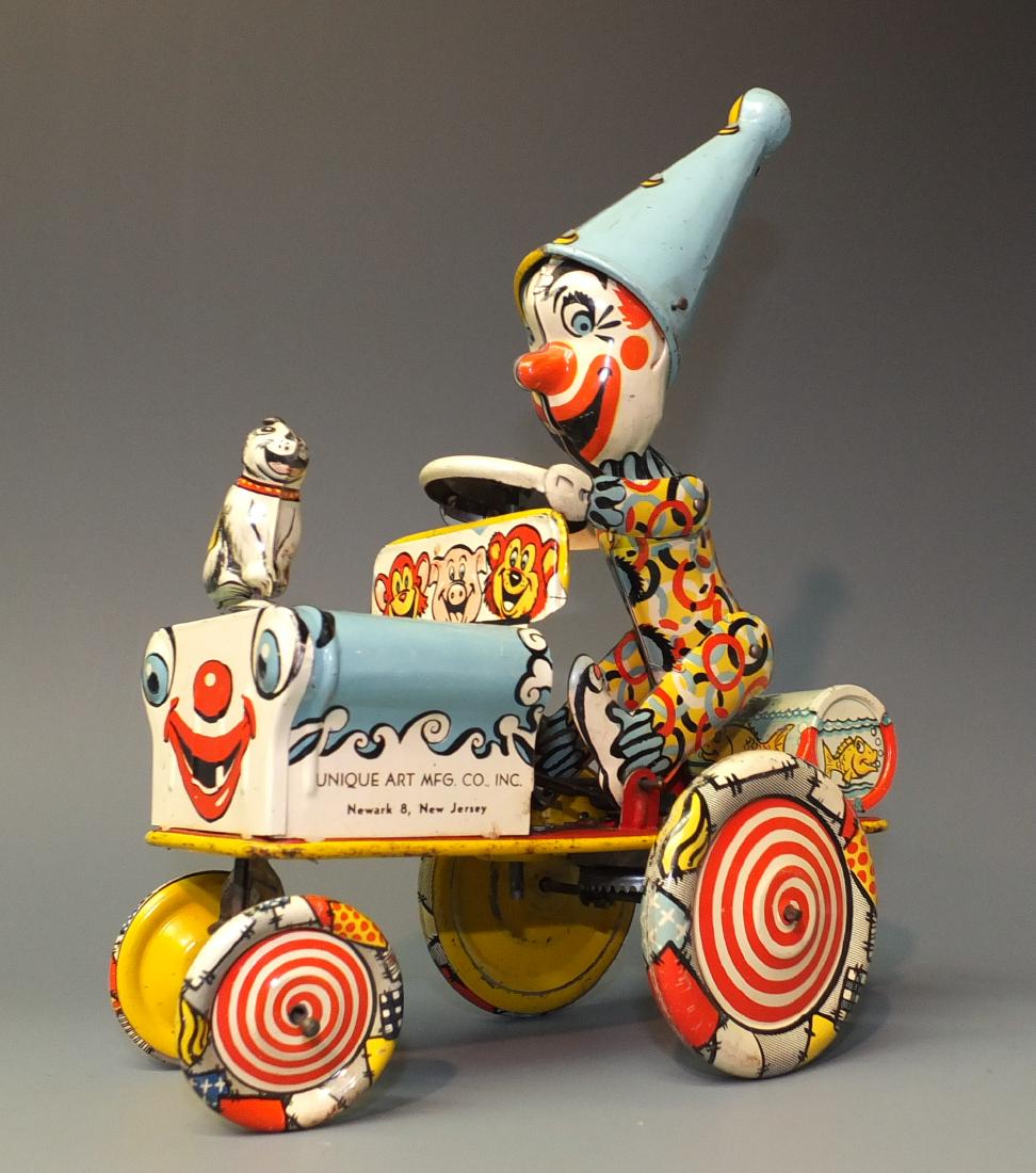 Unique Art Artie Clown Car Tin Windup