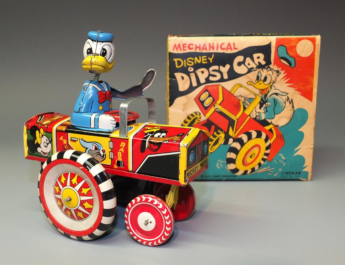 LINEMAR DISNEY DONALD DUCK DIPSY CAR & BOX (1 of 10)
