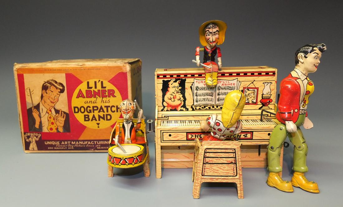 UNIQUE ART LIL ABNER DOGPATCH BAND WINDUP & BOX (1 of 8)