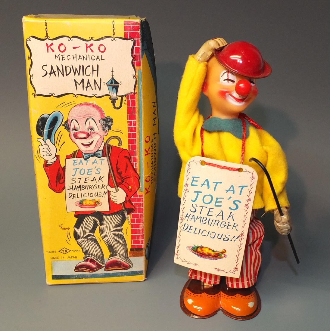 Nomura Koko Sandwich Man Windup Clown & Box