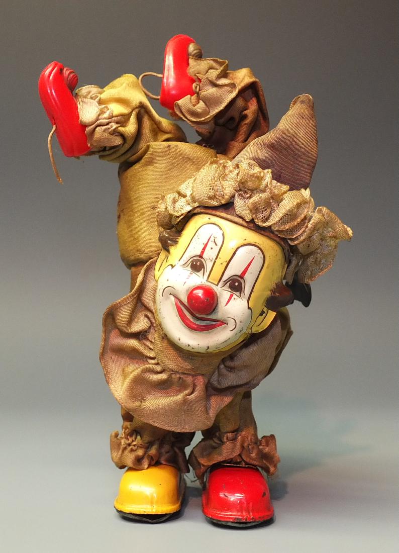 RARE TIN WINDUP WALKING HANDSTAND CIRCUS CLOWN (1 of 5)