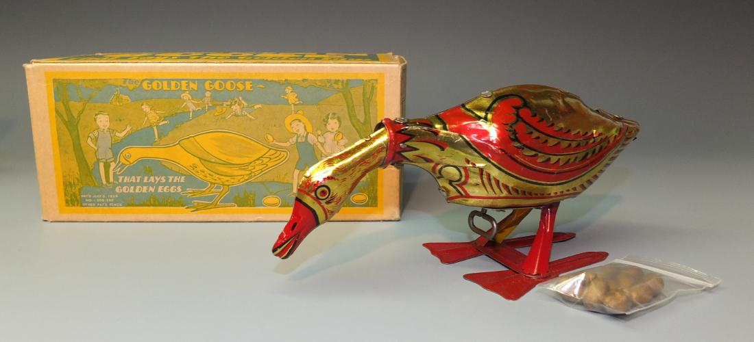 MARX GOLDEN GOOSE LAYS EGGS TIN WINDUP & BOX (1 of 11)