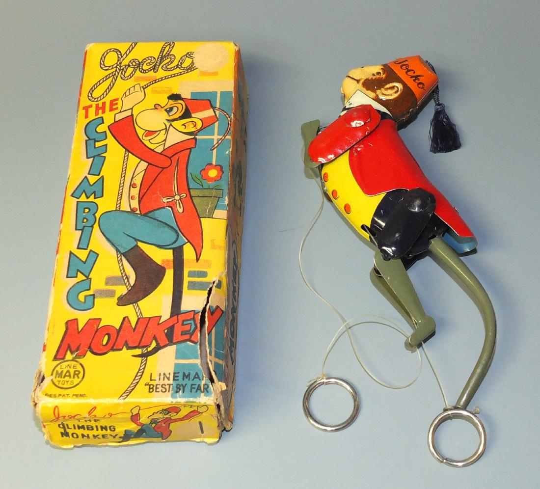 LINEMAR JOCKO CLIMBING TIN MONKEY & BOX (1 of 6)