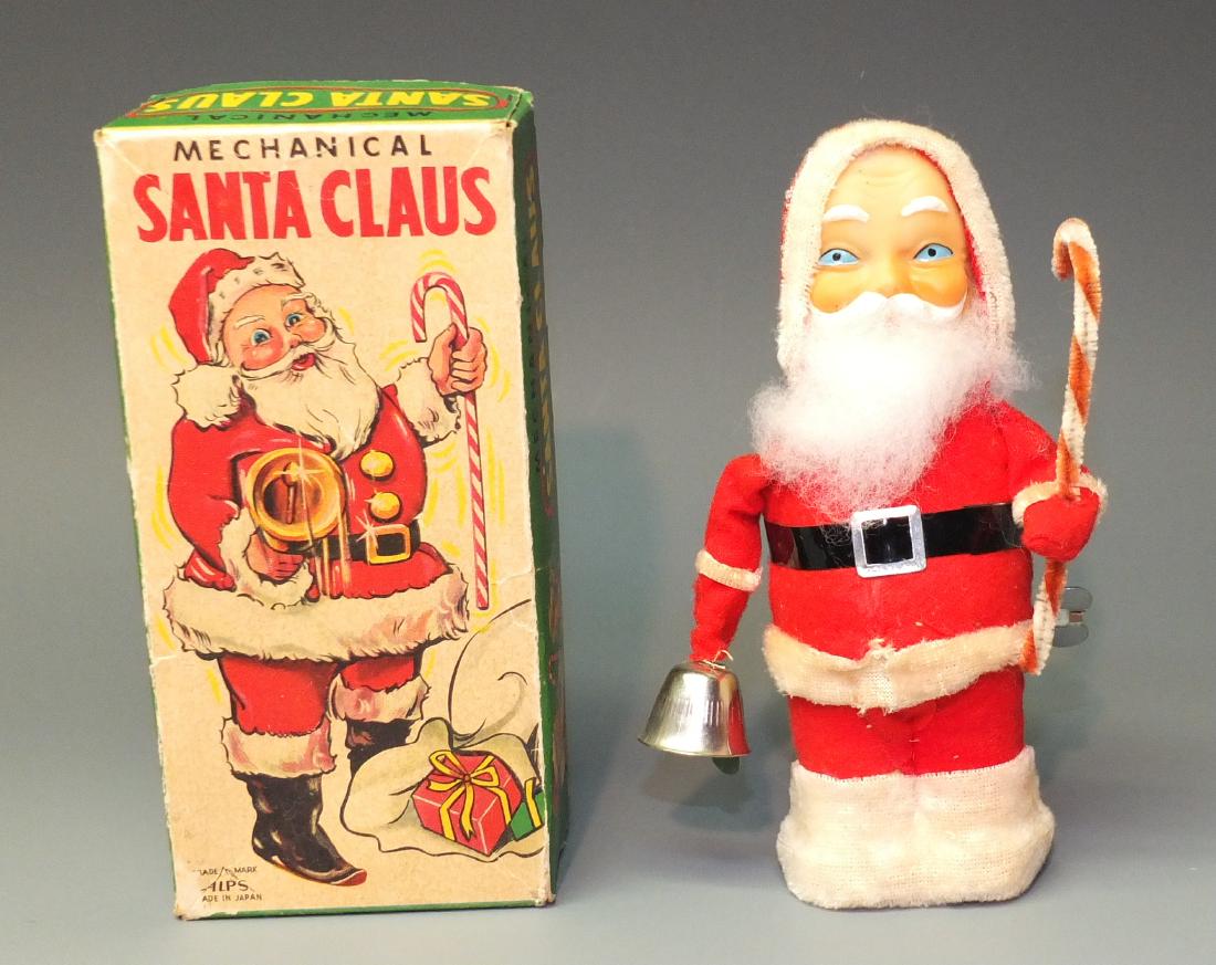 ALPS JAPAN WINDUP SANTA CLAUS & BOX (1 of 7)