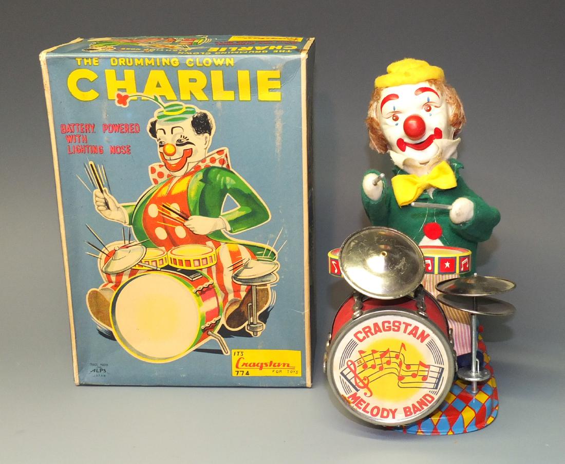 ALPS B/O CHARLIE THE DRUMMING CLOWN & BOX (1 of 8)