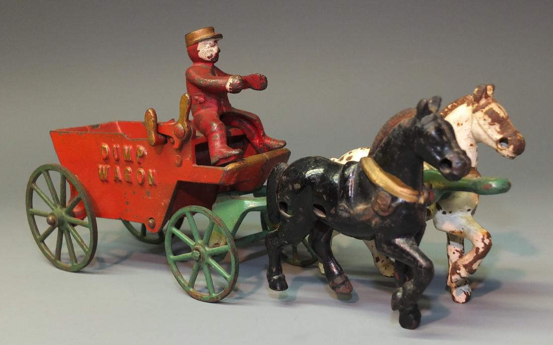 KENTON HORSE DRAWN CAST IRON DUMP WAGON (1 of 8)