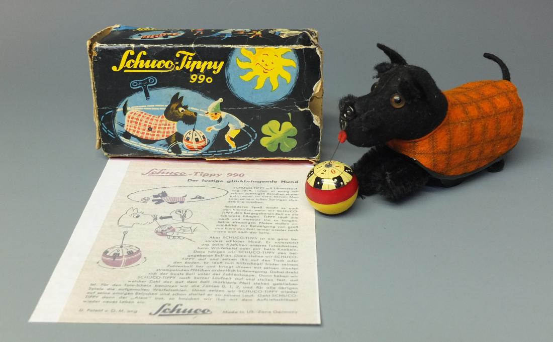 SCHUCO GERMAN 990 TIPPY WINDUP DOG & BOX (1 of 10)