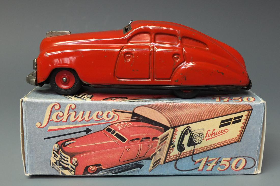 SCHUCO GERMAN 1750 PATENT TIN WIND UP CAR & BOX (1 of 9)