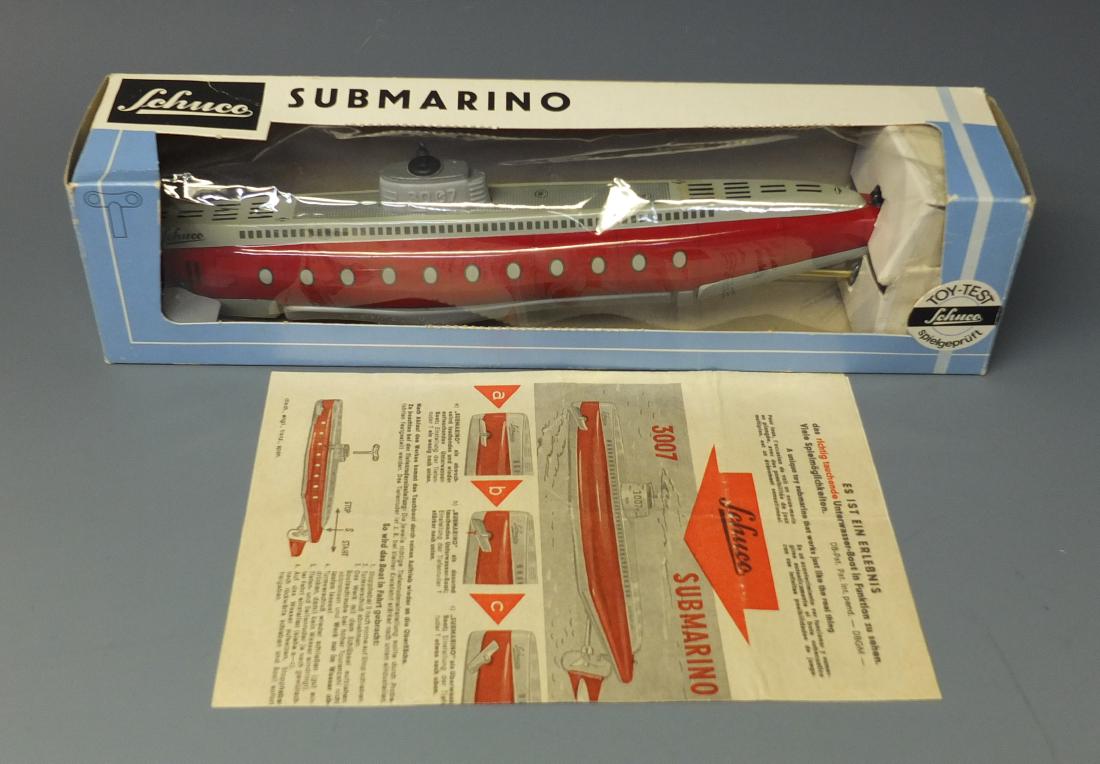 SCHUCO GERMAN 3007 SUBMARINO TIN WIND UP SUBMARINE & (1 of 10)