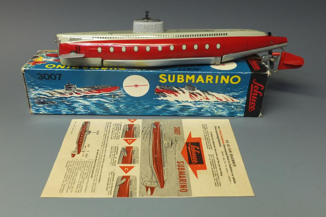 SCHUCO GERMAN 3007 SUBMARINO TIN WIND UP SUBMARINE & (1 of 11)
