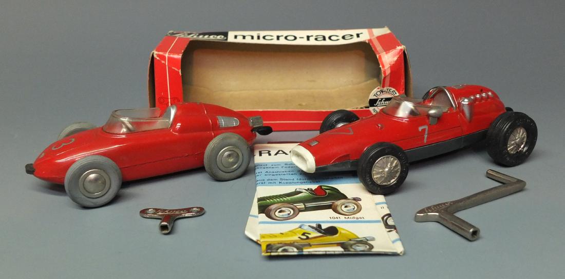 2 SCHUCO 1037 & 1040/1 WINDUP MICRO RACERS & BOX (1 of 4)
