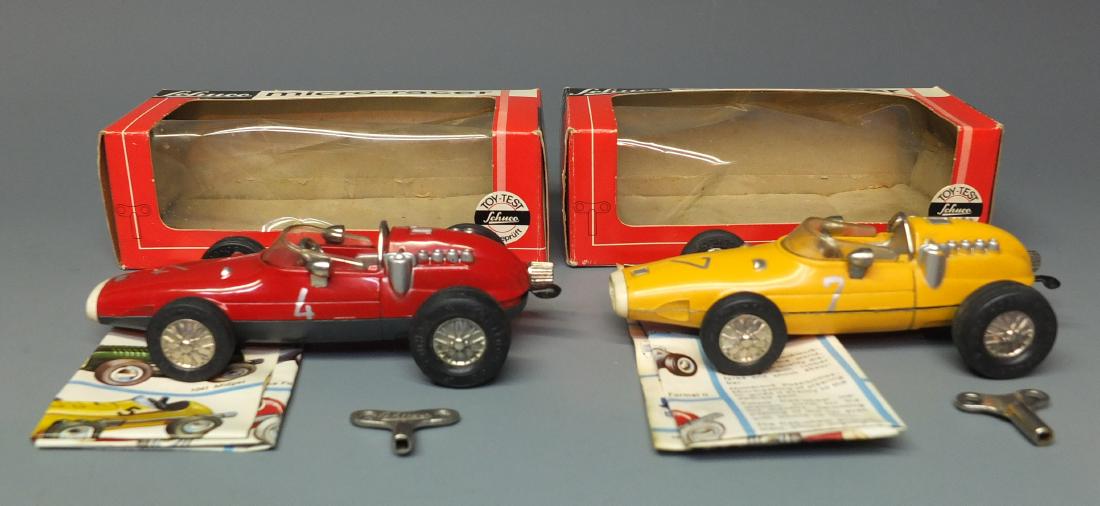 2 SCHUCO 1040/1 WIND UP MICRO RACERS & BOXES (1 of 4)