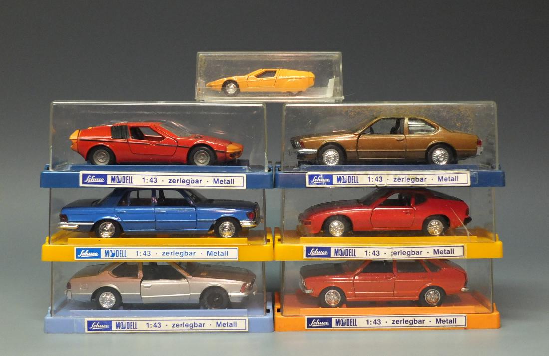 7 SCHUCO MODELL 1/43 DIECAST CARS IN CASES (1 of 8)