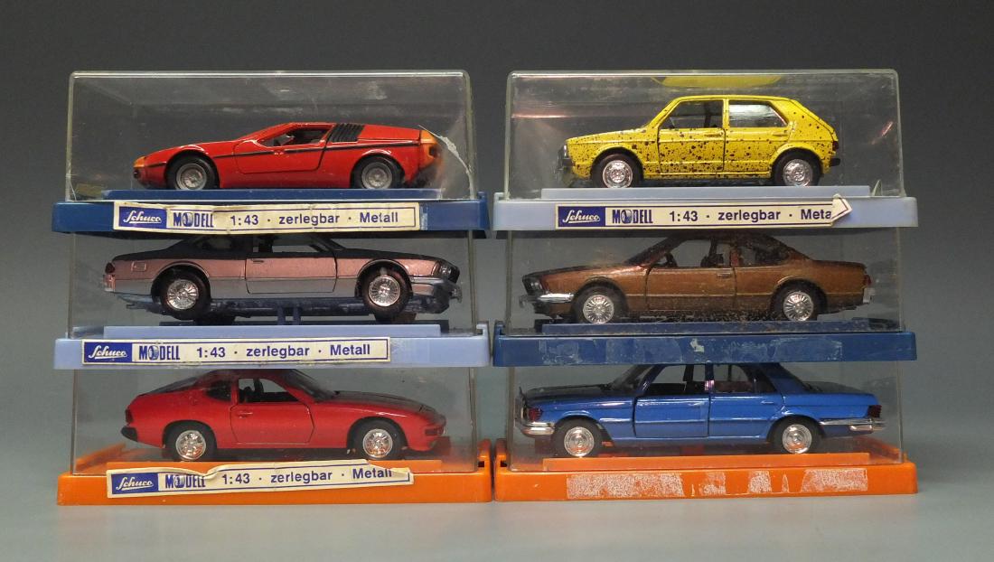 6 SCHUCO MODELL 1/43 DIECAST CARS IN CASES (1 of 7)