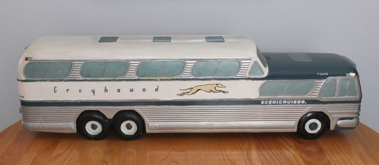 RAYMOND LOEWY 40" GREYHOUND SCENICRUISER BUS: Extremely Rare! Only 30 of these Promotional Scenicruisers were Produced for Greyhound. They were used as Display Models at Terminals & Corporate Headquarters. One resides in The Museum of Fine Arts B