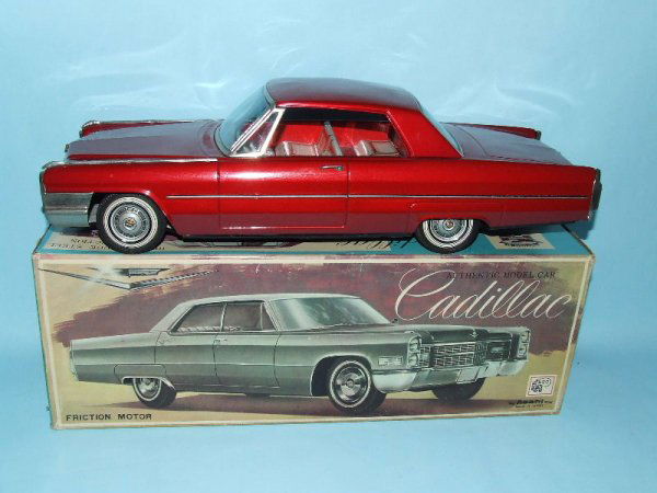 Atc Asahi Toy Cadillac Tin Friction Car & Box Atc Asahi Toy Cadillac Tin Friction Car & Box