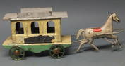 ANTIQUE CENTRAL RAILROAD HORSE DRAWN PENNY TOY