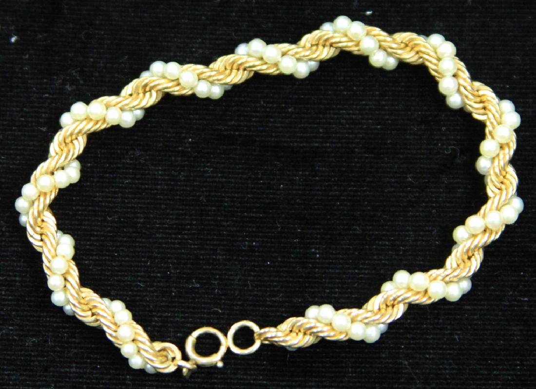 LADY'S SEA PEARL 14KT BRACELET (1 of 4)