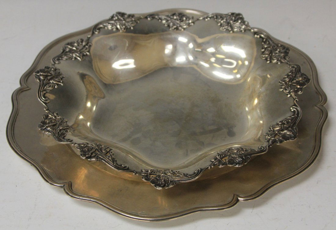 LOT OF (2) STERLING SILVER BOWL AND PLATE (1 of 5)