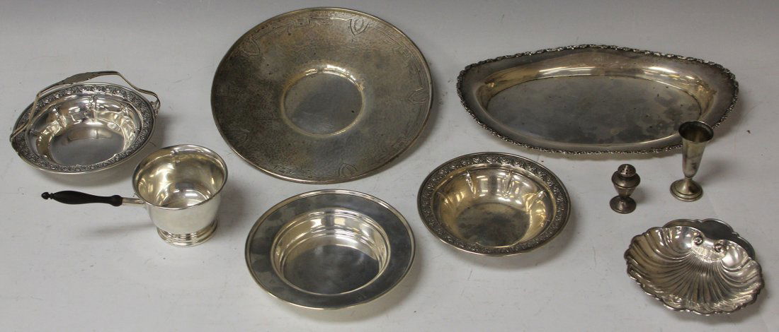 LOT OF (9) VINTAGE STERLING SILVER PLATES AND CUP (1 of 6)