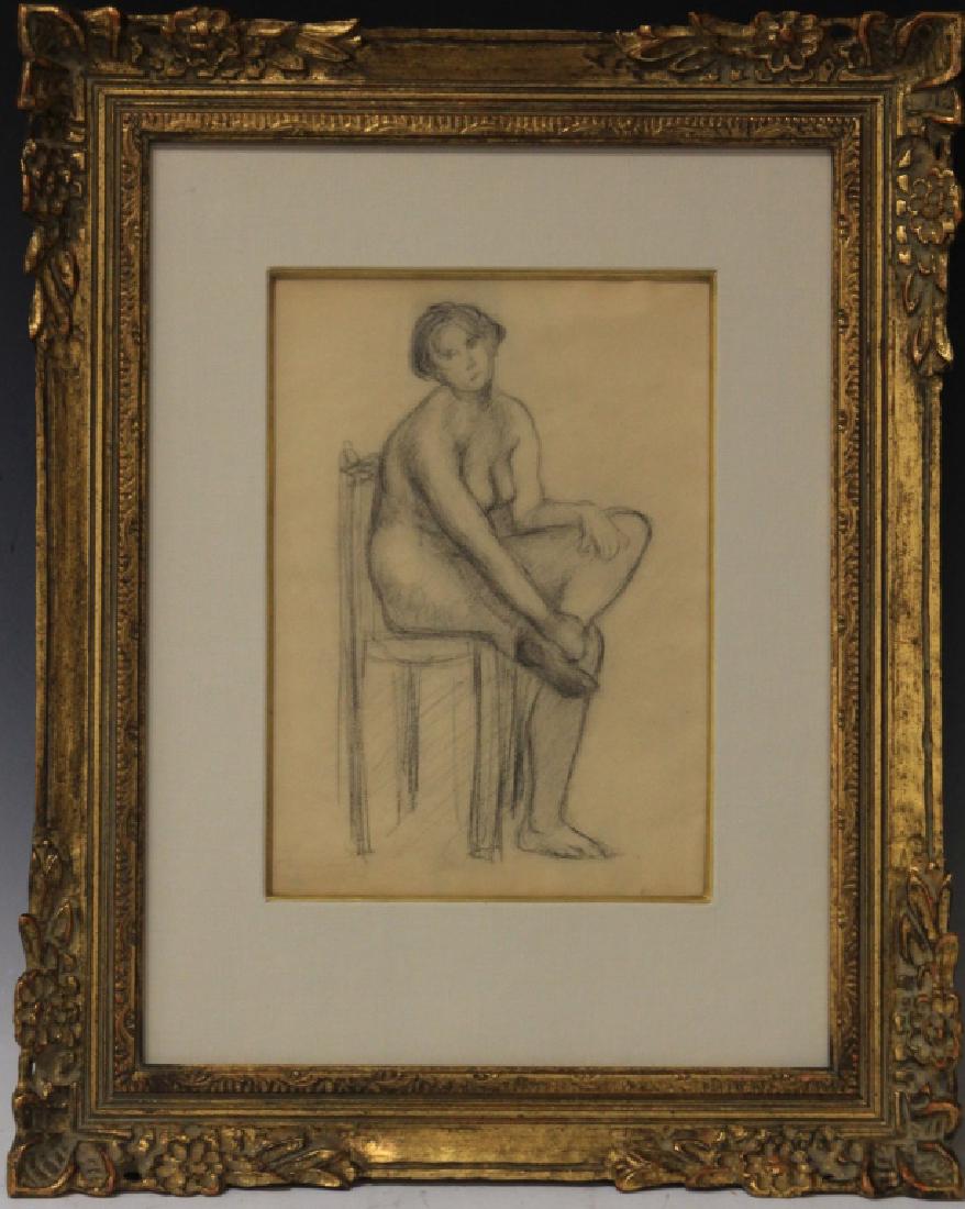 EUGENE CARRIERE (1849-1906), PENCIL DRAWING: Sight- 7 1/2" x 10 1/2" Overall- 16" x 20"