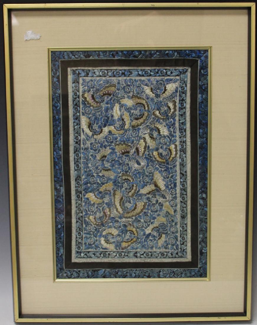 VINTAGE CHINESE SILK EMBROIDERED TAPESTRY, FRAMED (1 of 3)