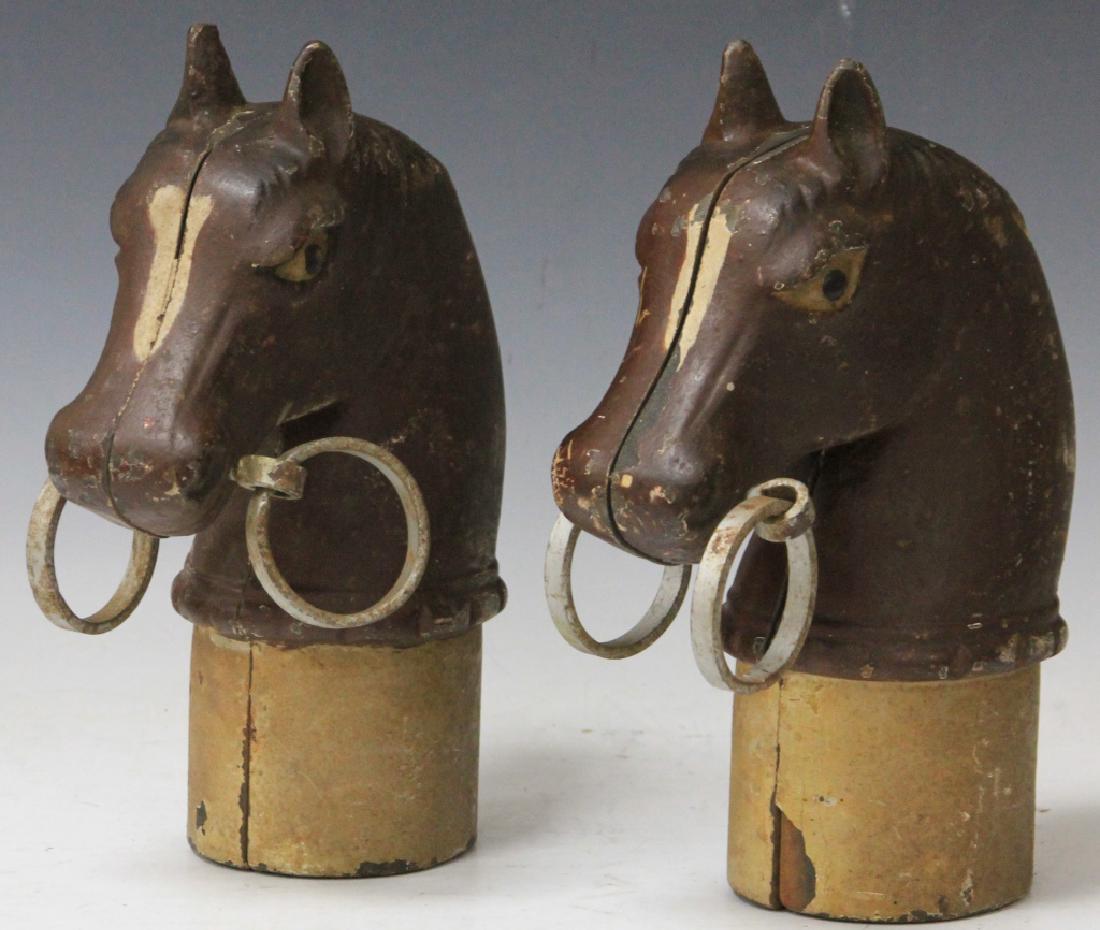 PAIR OF CAST IRON HORSE POSTS (1 of 2)