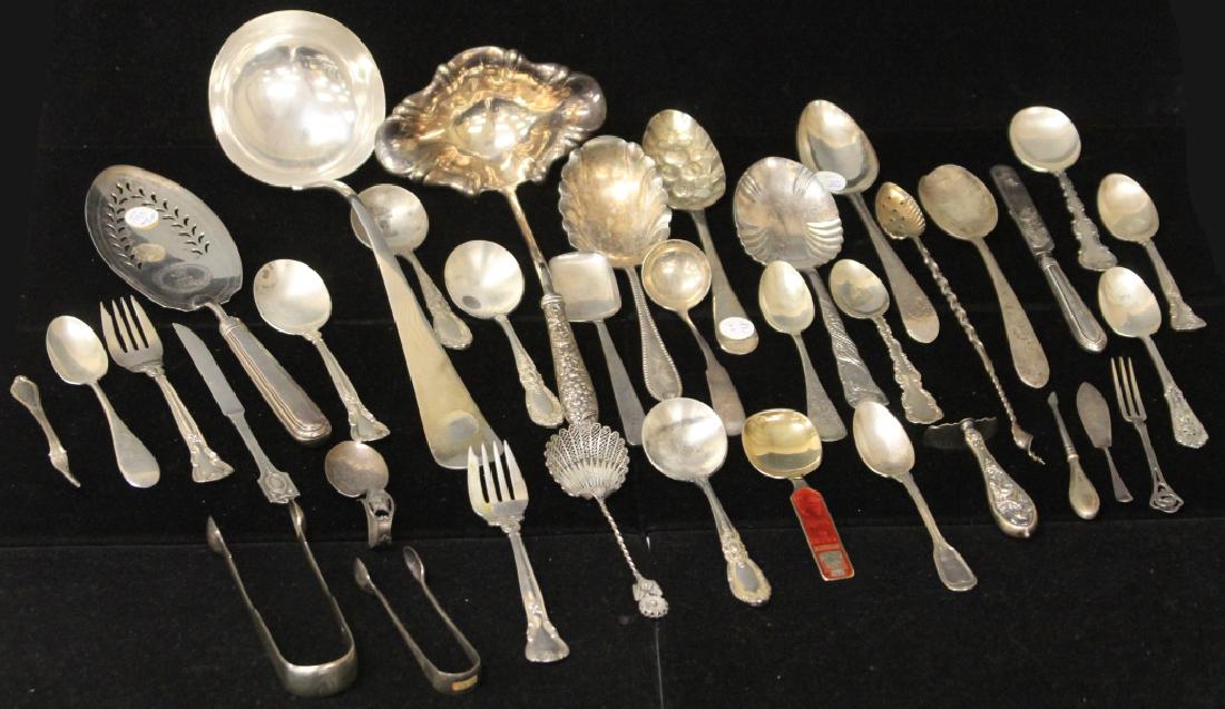 LOT OF (36) ASSORTED STERLING FLATWARE & SERVERS (1 of 8)