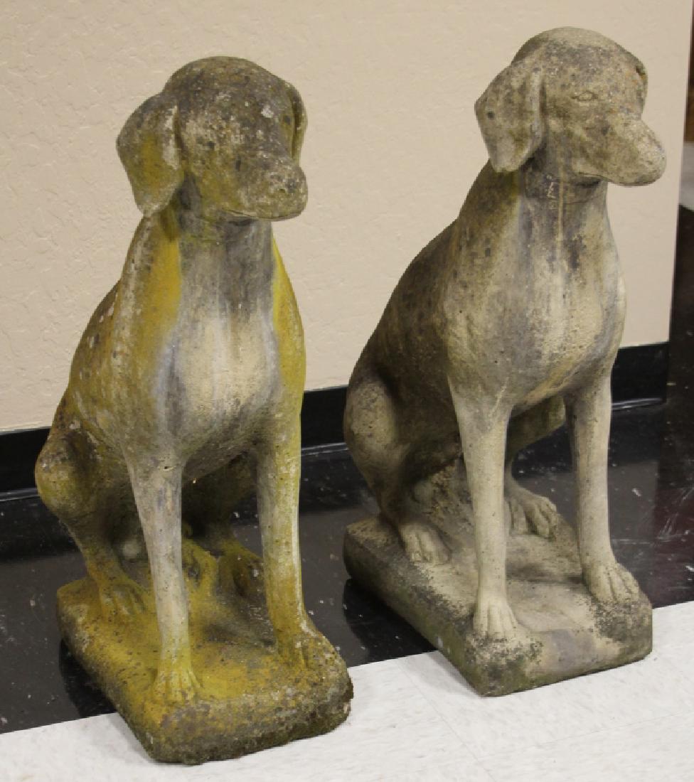 PAIR OF VINTAGE  CAST STONE GARDEN HOUNDS (1 of 3)