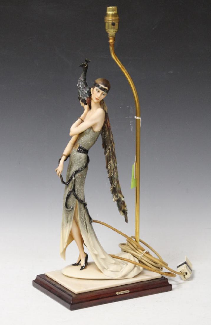 GUISEPPE ARMANI FIGURAL LAMP WITH SHADE: Height- 25"