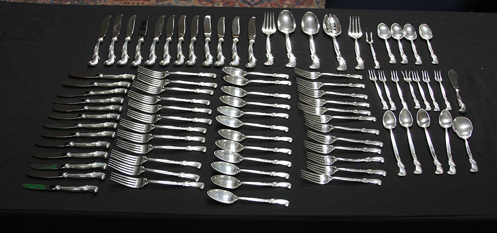 WALLACE STERLING SILVER FLATWARE SET- 84 PCS. (1 of 3)