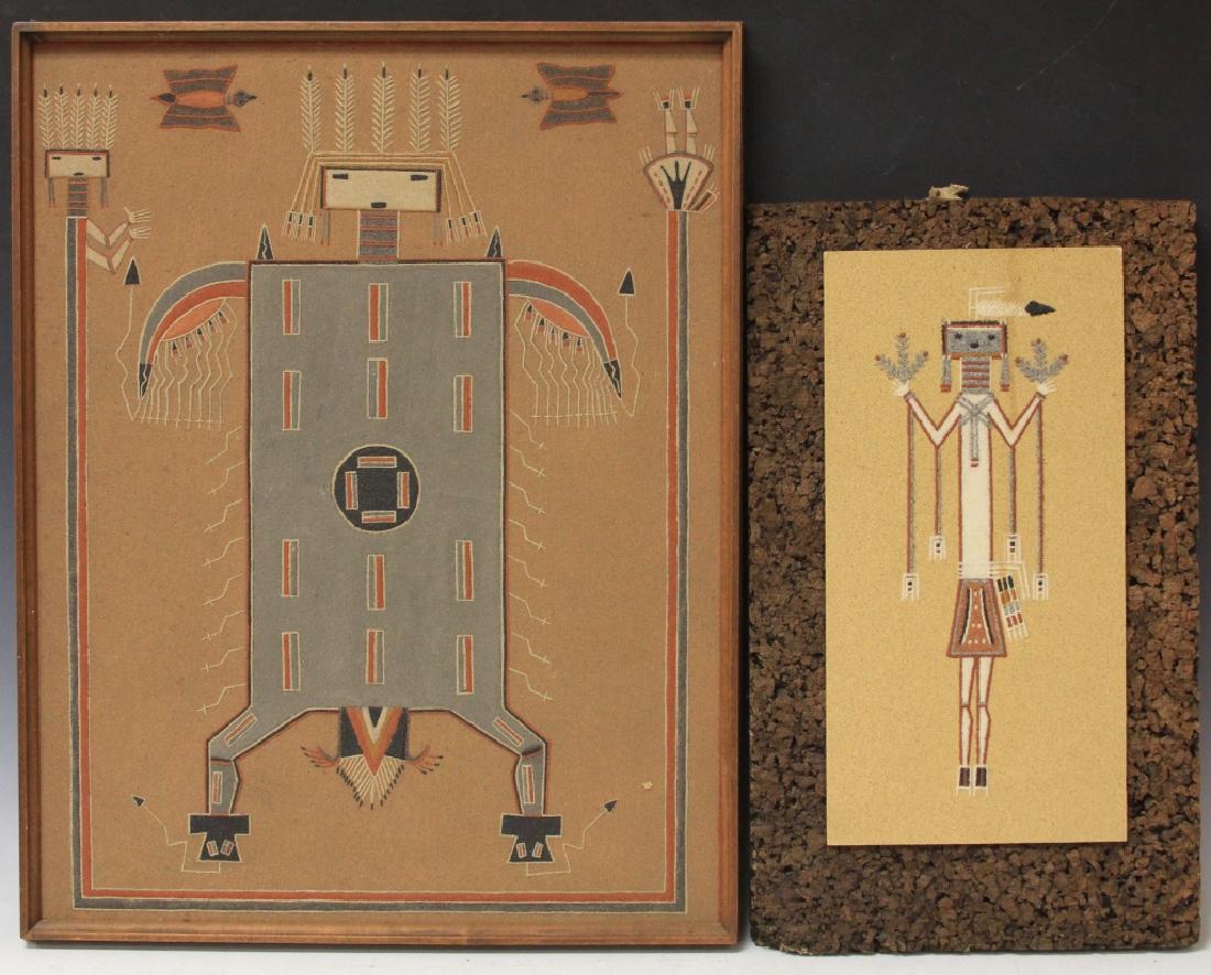 LOT OF (2) SAND PAINTINGS, SIGNED (1 of 7)