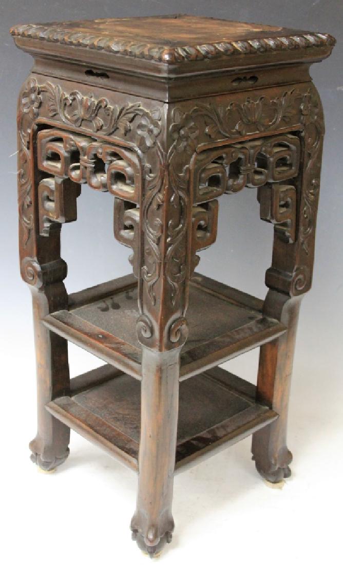 VINTAGE CHINESE CARVED SIDE TABLE (1 of 3)