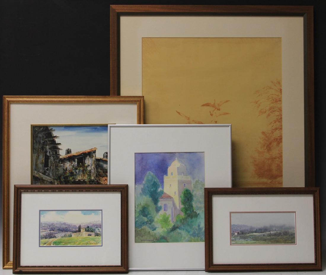 LOT OF (5) ORIGINAL WORKS OF ART, VARIOUS ARTISTS (1 of 6)