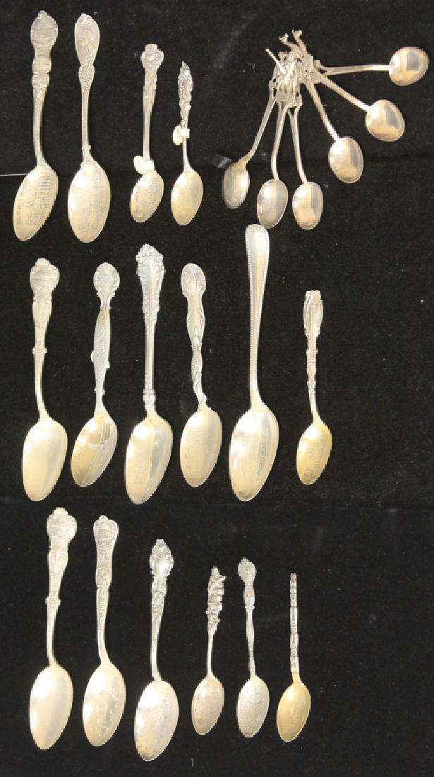 LOT OF (22) STERLING SILVER SOUVENIR SPOONS (1 of 4)
