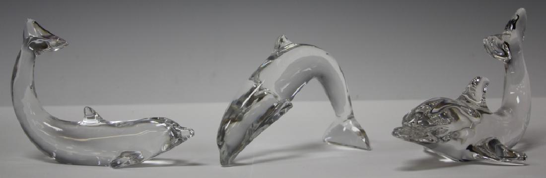 LOT OF (3) CRYSTAL GLASS DOLPHINS, (2) BACCARAT (1 of 8)