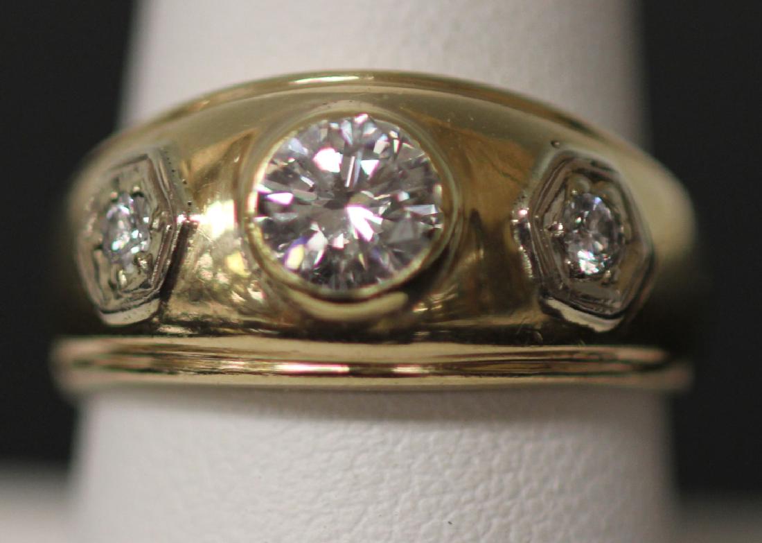 MEN'S THREE DIAMOND GOLD 14KT RING (1 of 3)