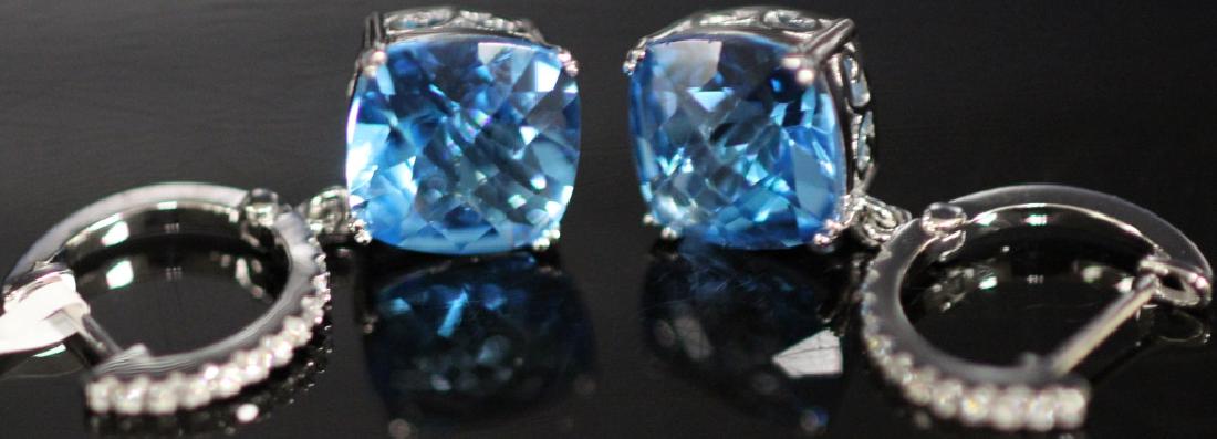 PAIR OF LADY'S BLUE TOPAZ 14KT EARRINGS (1 of 1)
