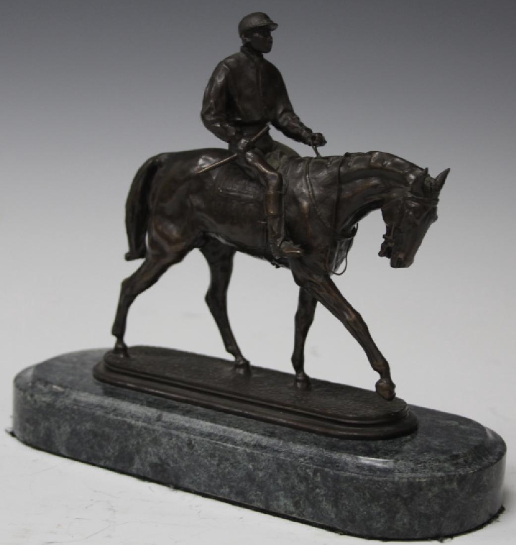 CLASSICAL STYLE BRONZE STATUE OF HORSE & JOCKEY (1 of 3)