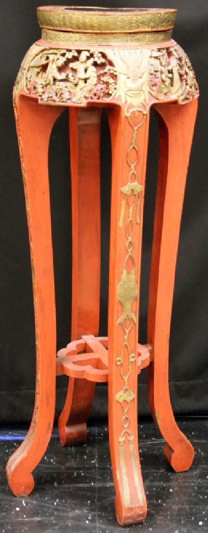 EARLY CHINESE CARVED PLANT STAND, 44" H (1 of 7)